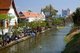 Thailand: The Old Town's busy moats at the Thai New Year Songkran (Water) Festival, Chiang Mai